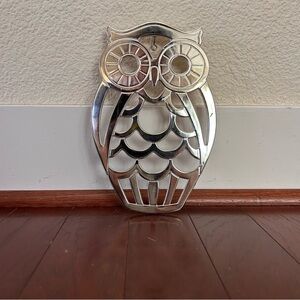 Vintage Leonard Silverplate Owl Trivet – Italian Made Decorative Hot Plate MCM